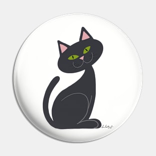 Dark Grey Kitty Pin