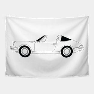 911 Targa Black Outline Tapestry