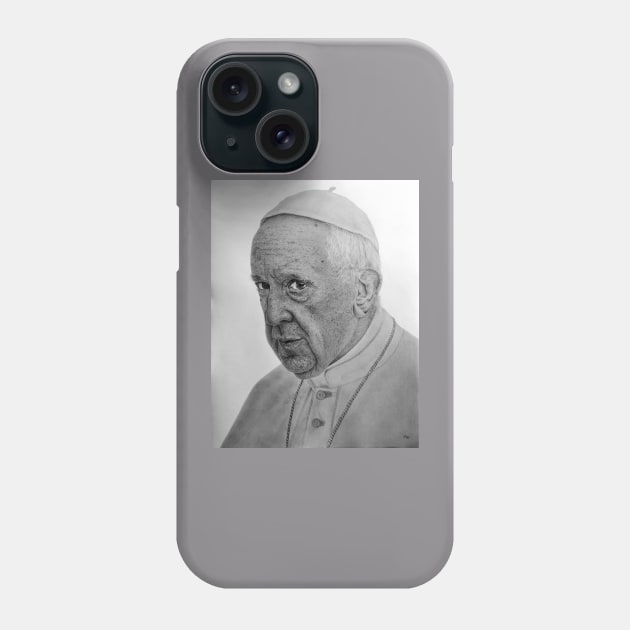 Pope francis pencil sketch Phone Case by tepy 