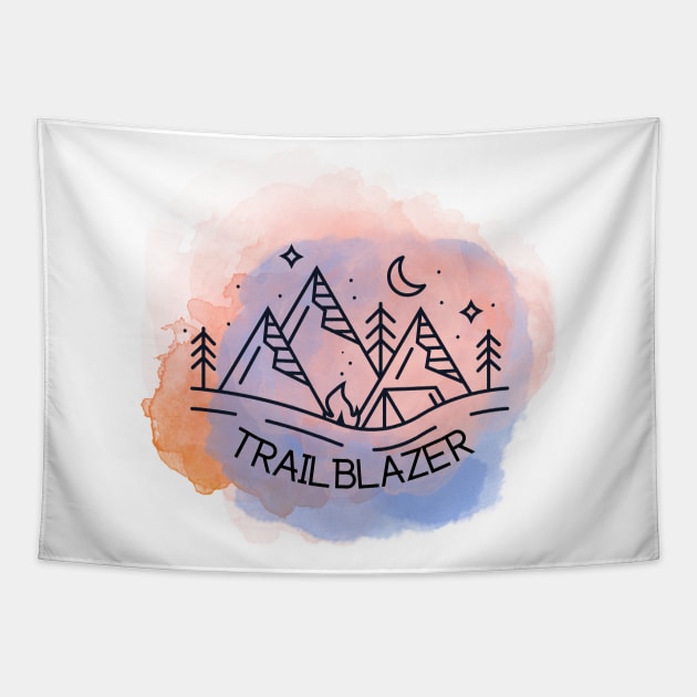 Watercolor Trailblazer Tapestry by Unicorns and Farts