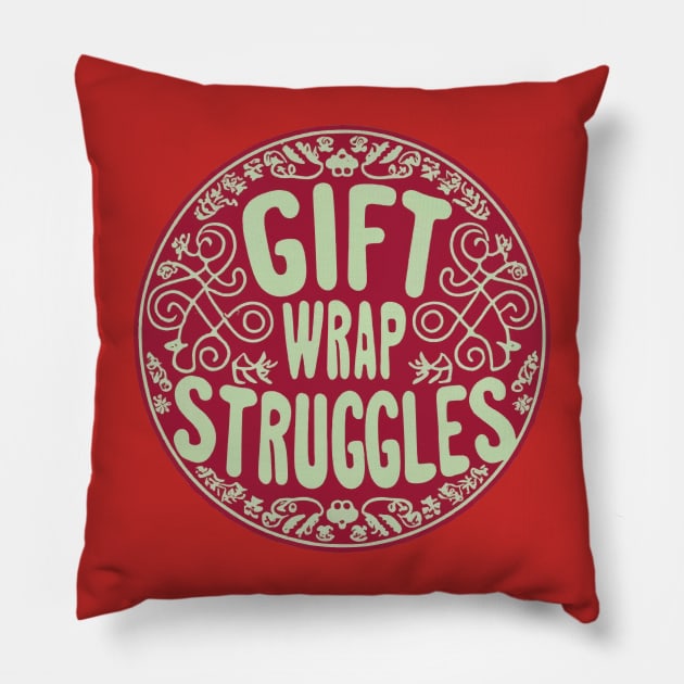 Gift wrap struggles Pillow by ArtfulDesign