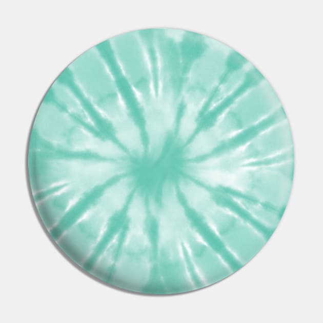 Mint Green and White Spider Tie Dye Watercolor Pattern Pin by FruitflyPie