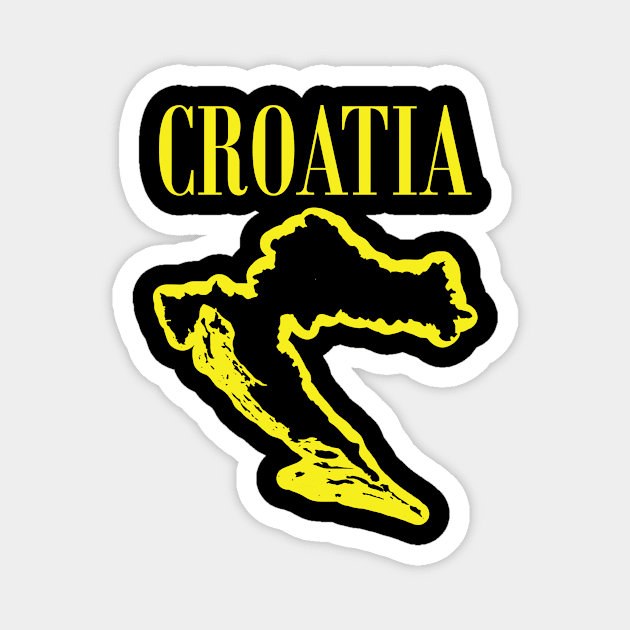 Vibrant Croatia: Unleash Your 90s Grunge Spirit! Magnet by pelagio