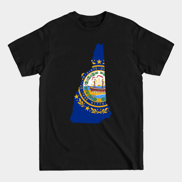 New Hampshire Flag Map - New Hampshire - T-Shirt