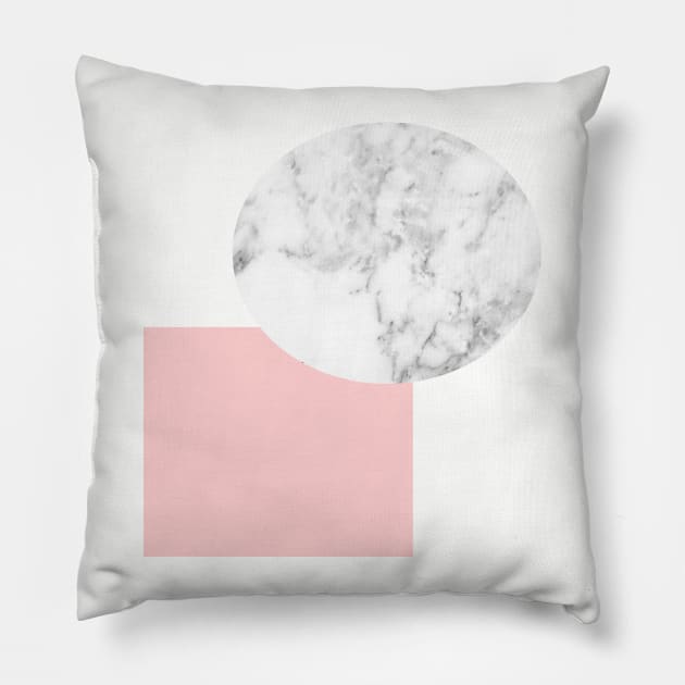 Marble geometric shapes Pillow by peggieprints