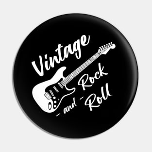 Vintage Rock and Roll art with electric guitar Pin