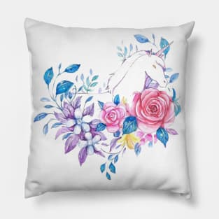 Rose and Unicorn in Heart Shape Pillow