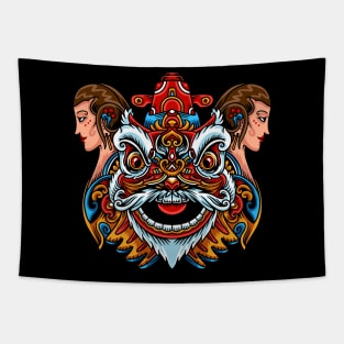 Geminious Barong Bali Kuta Beach Denpasar Tapestry