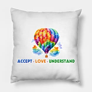 Accept love understand Autism Awareness Gift for Birthday, Mother's Day, Thanksgiving, Christmas Pillow