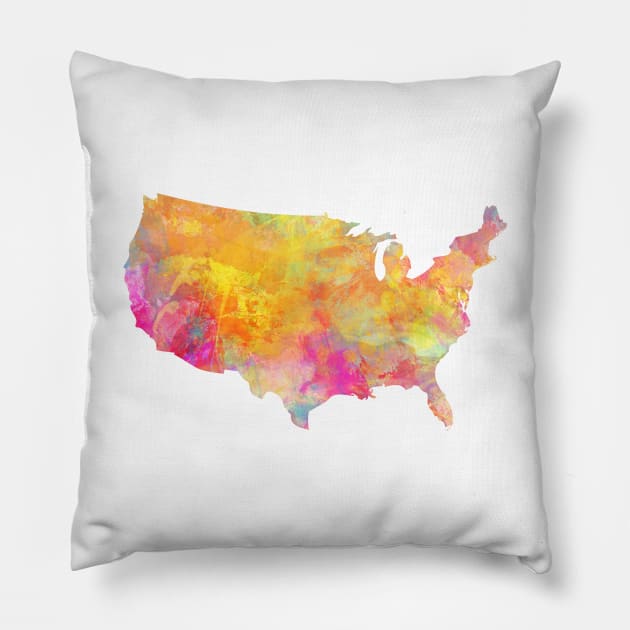 USA map #map #usa Pillow by JBJart