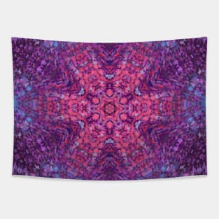 Digital Mandala Pink Purple and Blue Tapestry