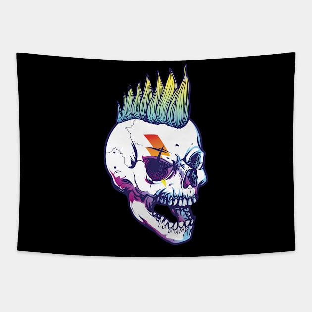 Rock Skull Punk Tapestry by madebyTHOR