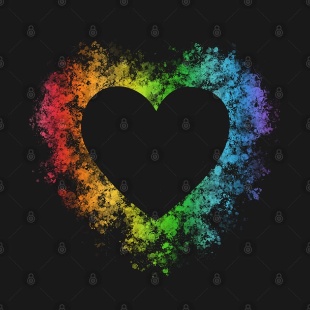 LGBTQ Pride Heart Outline by GJ Design 