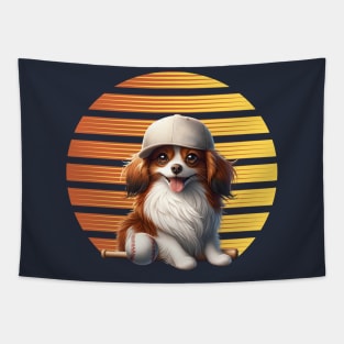 Nederlandse Kooikerhondje - With bat and ball Tapestry