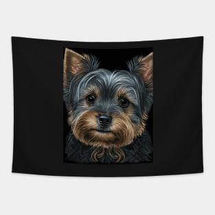 Super Cute Yorkshire Terrier Puppy Portrait Tapestry