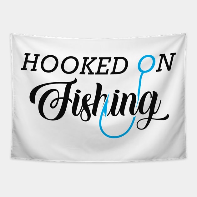 Fishing - Hooked on fishing Tapestry by KC Happy Shop