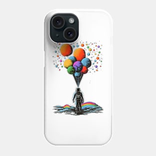 Astronaut walking on the cloud Phone Case