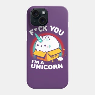 Funny Sassy Kitty Unicorn - Animal in a box Phone Case