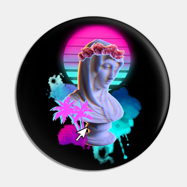 Vaporwave Blessed Mother Pin by GrannyPomshka