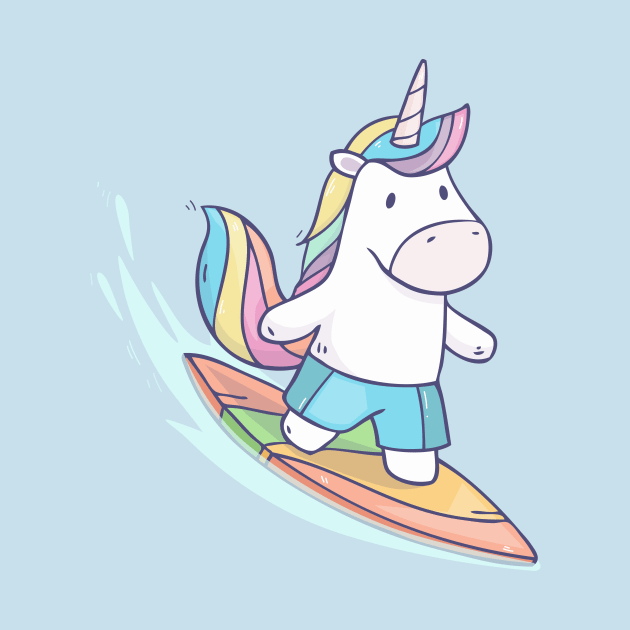 Unicorn Surfer by Olya Yatsenko