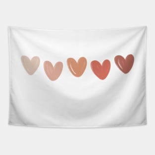 Cream, Pink, Red Heart Line Tapestry