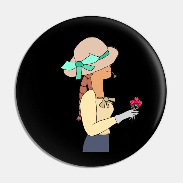 Rosa Holding Flowers Kids Pin by BeautifulLands 