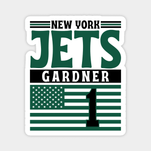 New York Jets Gardner 1 American Flag Football Magnet