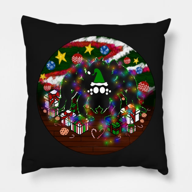 Santa Spider Full Design (Green Peppermint 1) Pillow by IgorAndMore