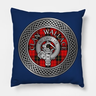 Clan Wallace Crest & Tartan Knot Pillow