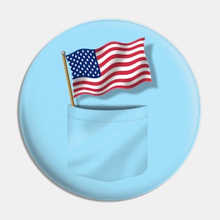 Fake Pocket USA Flag Pin