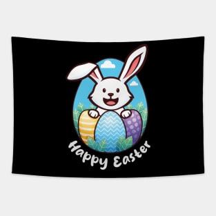 Happy Easter - Easter Bunny (on dark colors) Tapestry