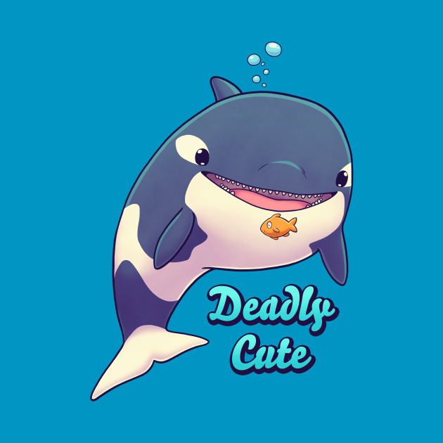 Deadly Cute Orca // Kawaii Whale, Sea Life, Animals - Orca - T-Shirt ...