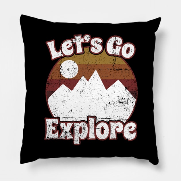 Let's Go Explore Hiking Pillow by thingsandthings