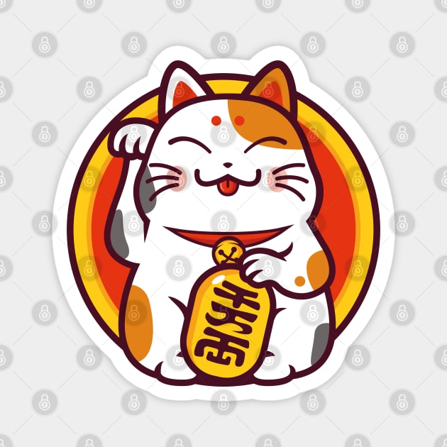 lucky cat - Maneki neko Magnet by redwane
