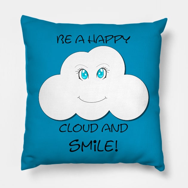 Happy Cloud Pillow by DeadBlowMedia