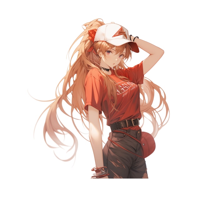 Asuka Langley Soryu evangelion Illustration 2 by Graphicvibestore