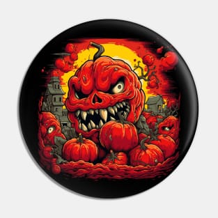 Halloween Scary Crazy Pumpkin for Spooky Season Crazy Tomato Pin