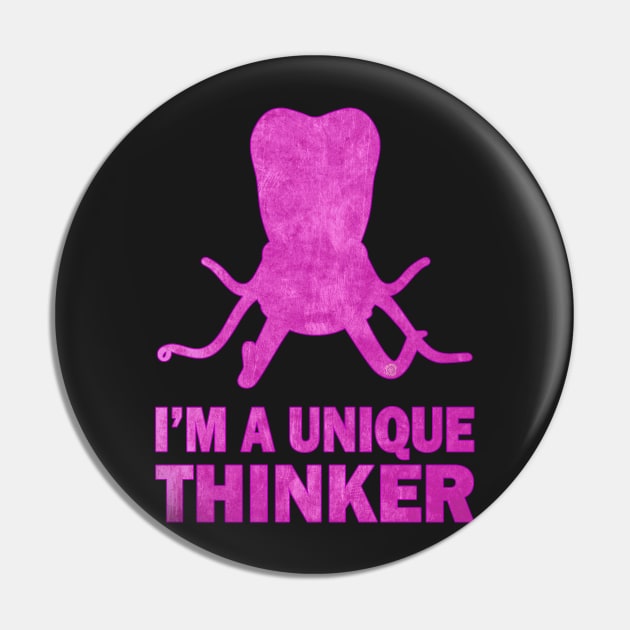 Mighty Outrage Thinker Eye Voodoo Design Pin by eyevoodoo