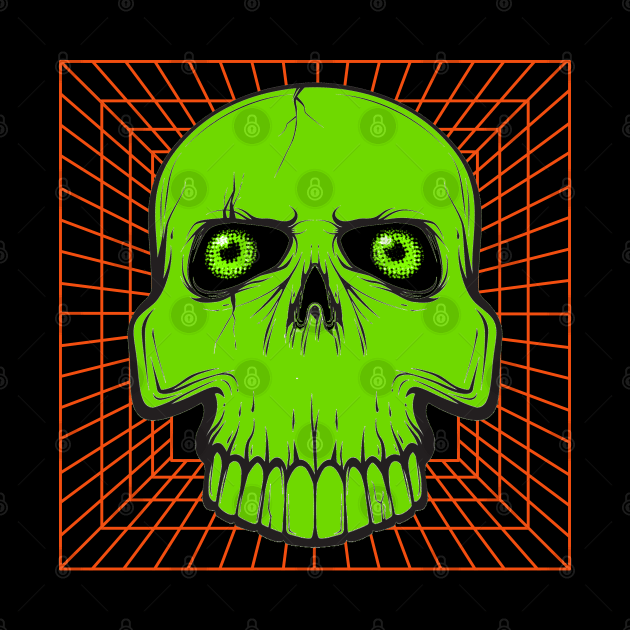 SKULL ON GRID #1 by RickTurner