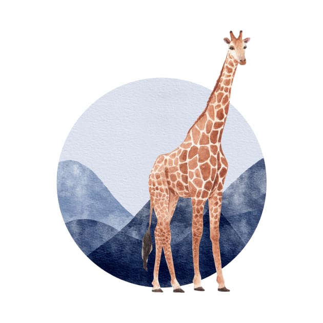 Watercolor Giraffe standing by ProWaterShop