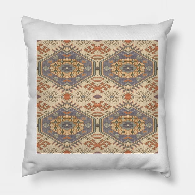 Turkish Kilim Textured Pattern Pillow by justrachna