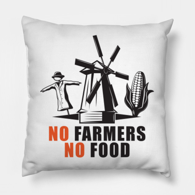 Kisaan Majdoor Ekta Zindabad We Support Our Farmers No Farmers No Food No Future Pillow Teepublic