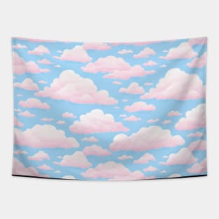 Dreamy Skies: Pastel Cloudscape Pattern Tapestry