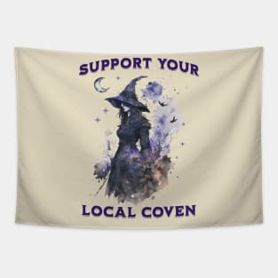 Support your Local Coven Witchy Halloween Tapestry