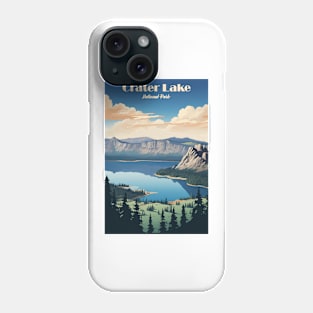 Crater Lake National Park Travel Poster Phone Case