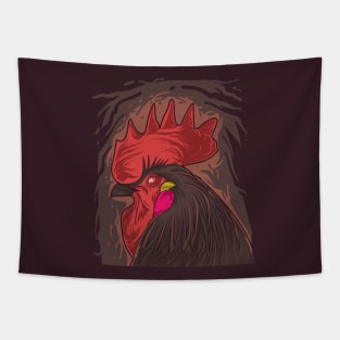 Scary Rooster Tapestry