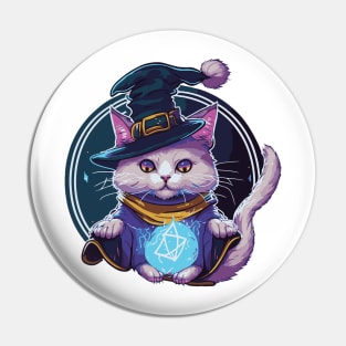 Wizard Cat Ponders The Orb Pin