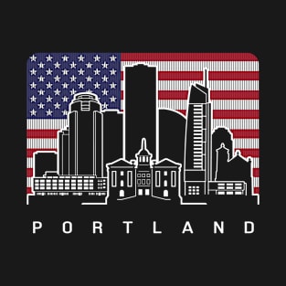 Portland Oregon Multnomah USA Flag T-Shirt