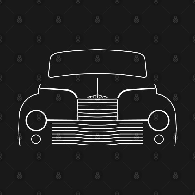 Jowett Javelin 1940s-1950s classic British car white outline graphic by soitwouldseem