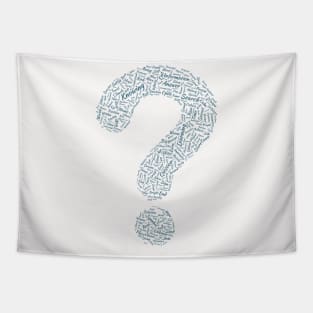 Question Mark Silhouette Shape Text Word Cloud Tapestry